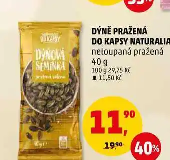 Penny Market Dýně pražená do kapsy naturalia neloupaná pražená, 40 g nabídka