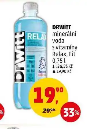 Penny Market Drwitt minerální voda s vitamíny relax, fit, 0,75 l nabídka