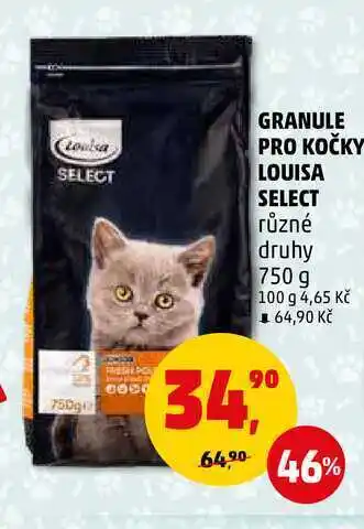 Penny Market Granule pro kočky louisa select různé druhy, 750 g nabídka