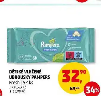 Penny Market Dětské vlhčené ubrousky pampers fresh, 52 ks nabídka