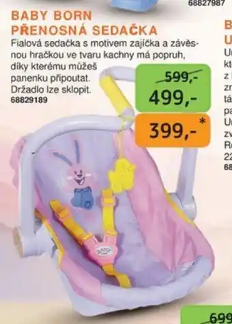 Dráčik BABY BORN PŘENOSNÁ SEDAČKA nabídka
