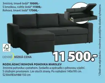 JYSK ROZKLÁDACÍ ROHOVÁ POHOVKA MARSLEV nabídka