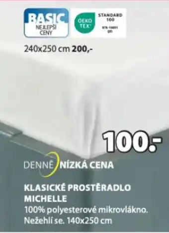 JYSK KLASICKÉ PROSTĚRADLO MICHELLE nabídka