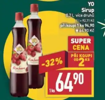 Billa YO Sirup 0.7L nabídka