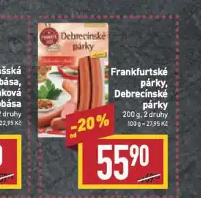 Billa Frankfurtské párky nabídka