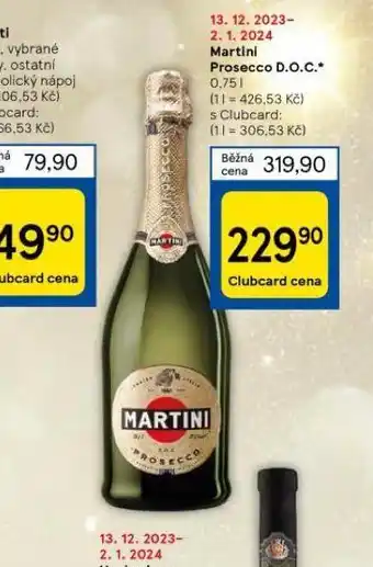 Tesco Martini prosecco d.o.c nabídka