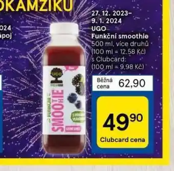 Tesco Ugo funkční smoothie nabídka
