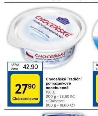 Tesco Choceňské tradiční pomazánkové nabídka