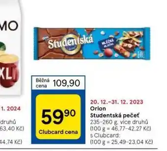 Tesco Orion studentská pečeť nabídka