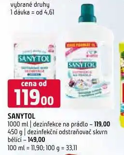 Terno Sanytol dezinfekce na prádlo nabídka