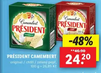 Lidl PRÉSIDENT CAMEMBERT nabídka