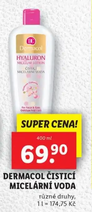 Lidl DERMACOL ČISTICÍ MICELÁRNÍ VODA nabídka