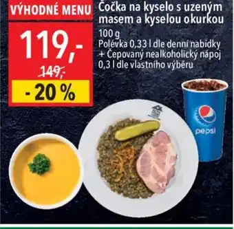 Globus Čočka na kyselo s uzeným masem a kyselou okurkou nabídka