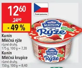 Globus Kunín Mléčná rýže nabídka