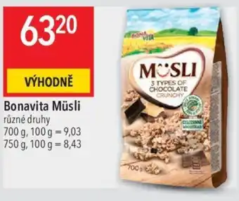 Globus Bonavita Müsli nabídka