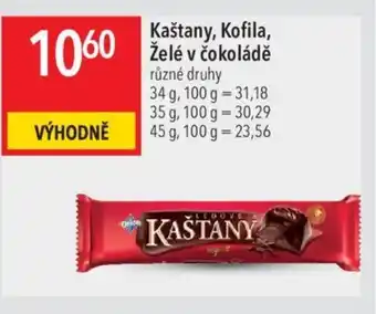 Globus Kaštany, Kofila, Želé v čokoládě nabídka