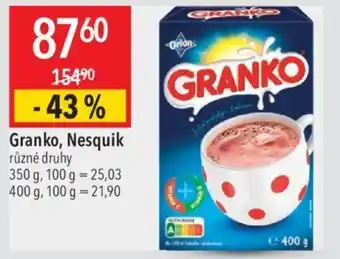 Globus Granko, Nesquik nabídka