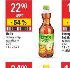 Globus Hello ovocný sirup nabídka