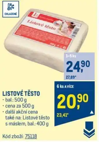 Makro LISTOVÉ TĚSTO nabídka