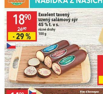 Globus Excelent tavený sýr uzený salámový 45% nabídka