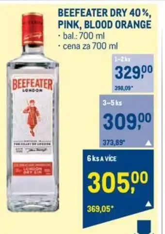Makro BEEFEATER DRY 40%, nabídka