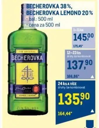 Makro BECHEROVKA 38%, BECHEROVKA LEMOND 20% nabídka