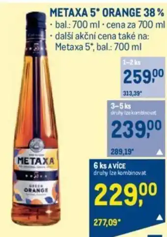 Makro METAXA 5* ORANGE 38% nabídka