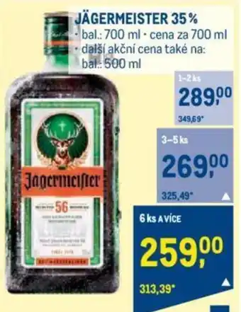Makro JÄGERMEISTER 35% nabídka