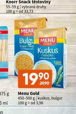 Terno Menu gold bulgur nabídka