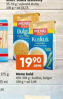 Terno Menu gold kuskus nabídka