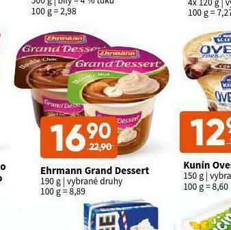 Terno Ehrmann grand dessert nabídka
