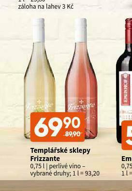 Terno Templářské sklepy frizzante nabídka