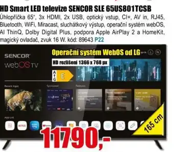 EVA HD Smart LED televize SENCOR SLE 65US801TCSB nabídka