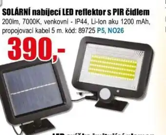 EVA SOLÁRNÍ nabíjecí LED reflektor s PIR čidlem nabídka