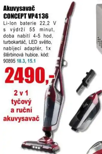 EVA Akuvysavač CONCEPT VP4136 nabídka