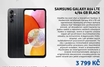 Planeo Elektro SAMSUNG GALAXY A14 LTE 4/64 GB BLACK nabídka