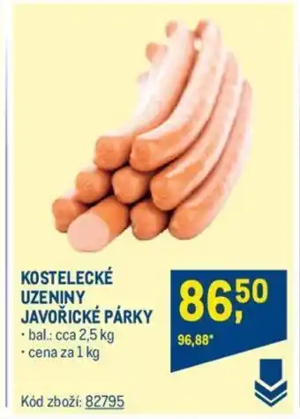 Makro KOSTELECKÉ UZENINY JAVOŘICKÉ PÁRKY nabídka