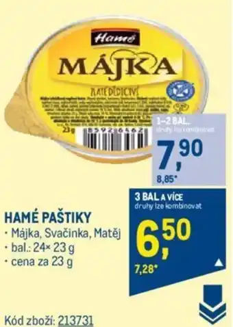 Makro HAMÉ PAŠTIKY nabídka