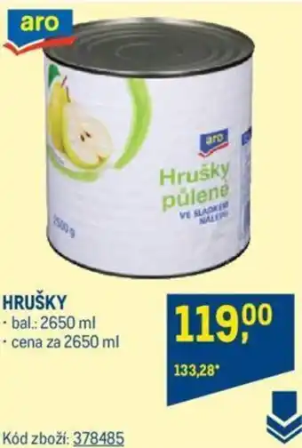 Makro HRUŠKY nabídka