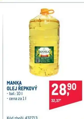 Makro MANKA OLEJ ŘEPKOVÝ nabídka