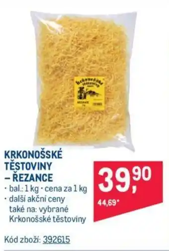 Makro KRKONOŠSKÉ TĚSTOVINY - ŘEZANCE nabídka