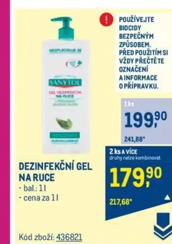 Makro DEZINFEKČNÍ GEL NA RUCE nabídka