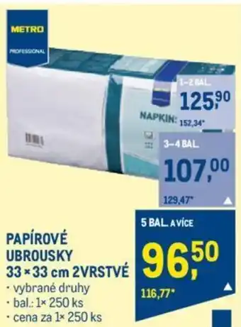 Makro PAPÍROVÉ UBROUSKY 33x33 cm 2VRSTVÉ nabídka
