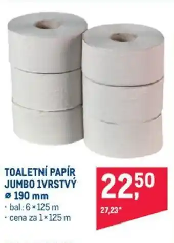 Makro TOALETNÍ PAPÍR JUMBO 1VRSTVÝ Ø 190 mm nabídka