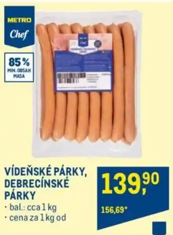 Makro VÍDEŇSKÉ PÁRKY, DEBRECÍNSKÉ PÁRKY nabídka