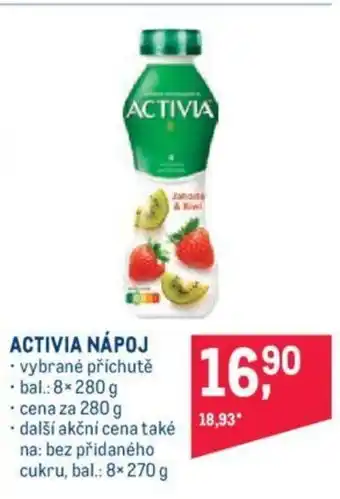 Makro ACTIVIA NÁPOJ nabídka