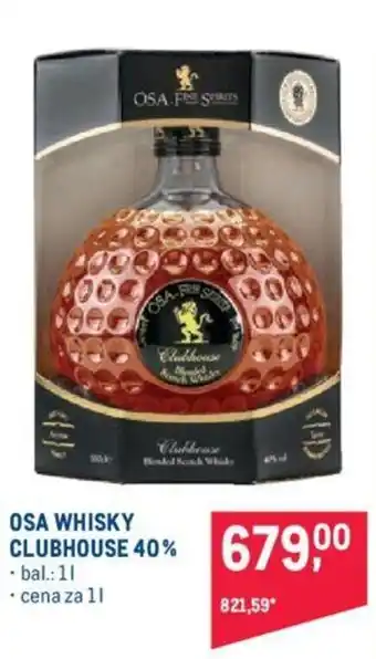 Makro OSA WHISKY CLUBHOUSE 40% nabídka