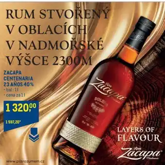 Makro ZACAPA CENTENARIA 23 AÑOS 40% nabídka