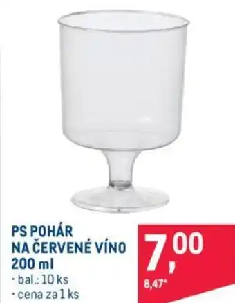 Makro PS POHÁR NA ČERVENÉ VÍNO 200ML nabídka