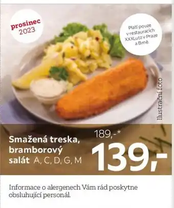 XXXLutz Smažená treska, bramborový salát A, C, D, G, M nabídka